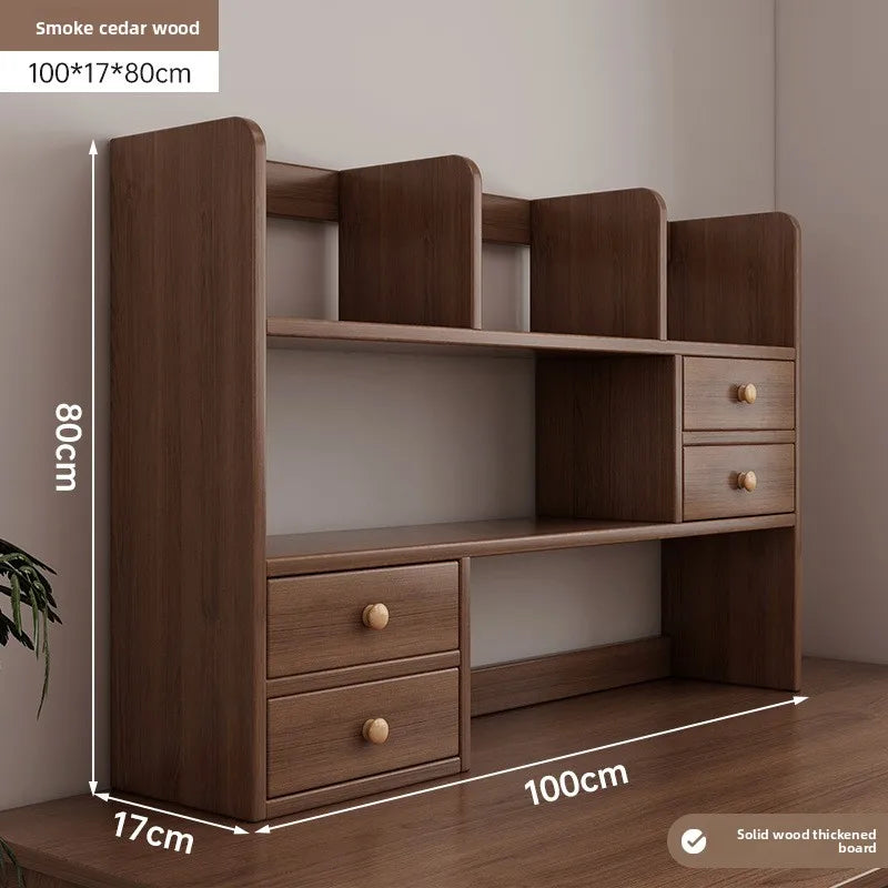 Firm Desktop bookshelf shelf bedroom office table small multi-layer shelf living room desk storage simple bookcase