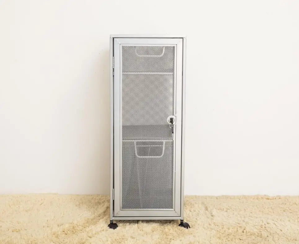 Metal Mesh Security Storage Cabinet Office with Lock File Cabine Home Bedroom Storage Organizer for Document Office Furniture