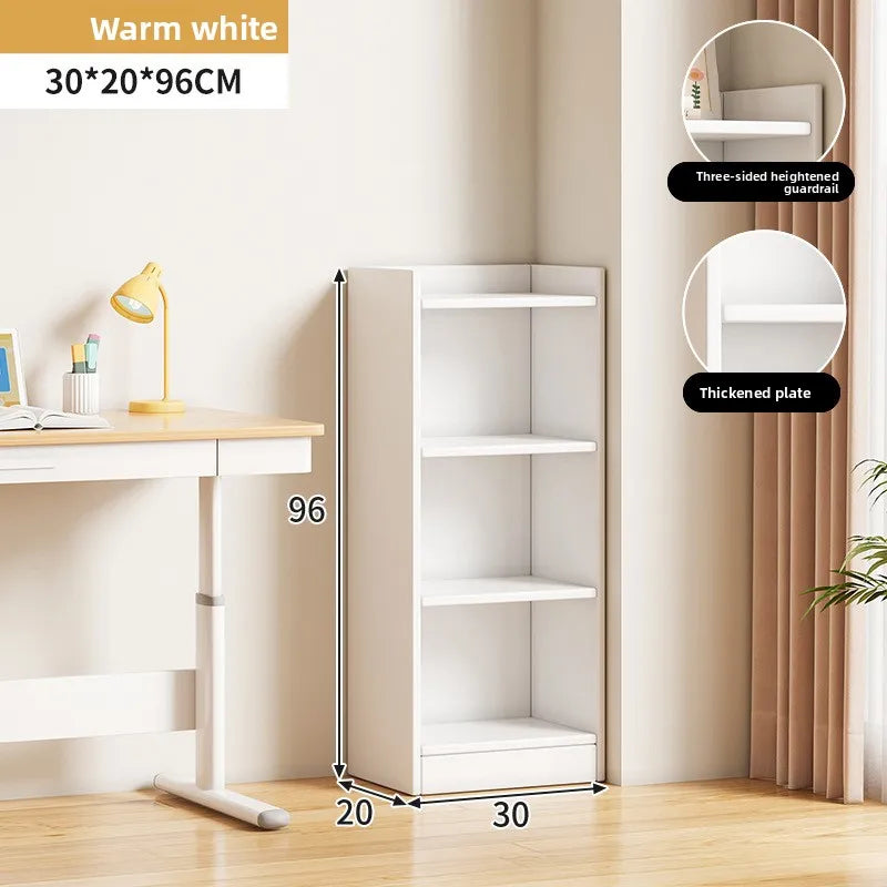 Narrow Bookshelf Modern Simple Small Floor-to-wall Multi-layer Storage Rack Corner Cabinet Narrow Locker
