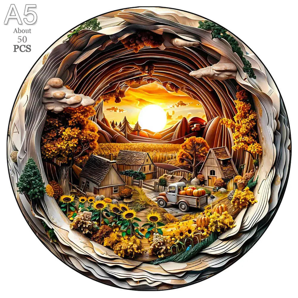 Beautiful Train Dog Wooden Puzzle Animal Puzzle Wood  Intelligent Jigsaws for Kids Adult Holiday Gifts DIY Toys