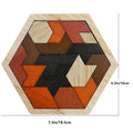 Wooden Hexagon Puzzle For Kid And Adults,Block Tangram Brain Teaser Toy Geometry Logic IQ Game Montessori Educational Gift