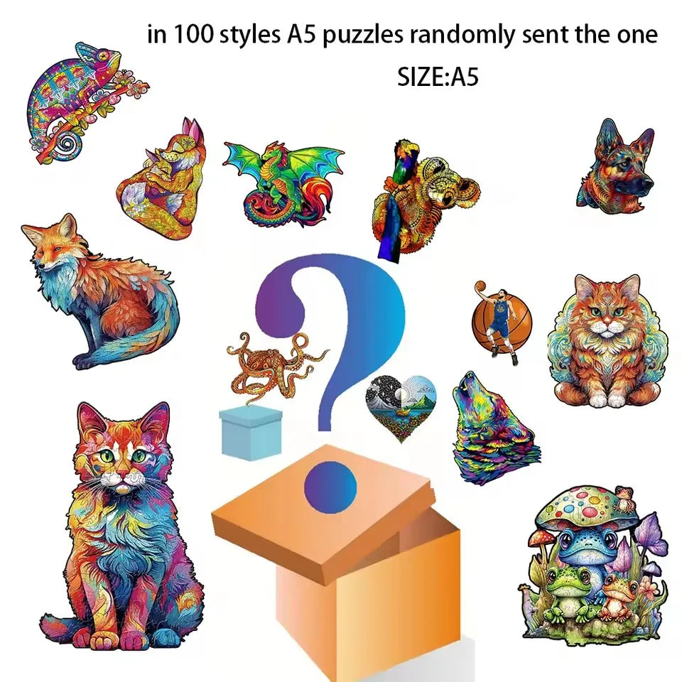 Giraffe Wooden Animal Puzzle Medium Difficulty Wood Jigsaws for Kids Adults Dragonfly Jigsaw Interesting Intelligent Toys