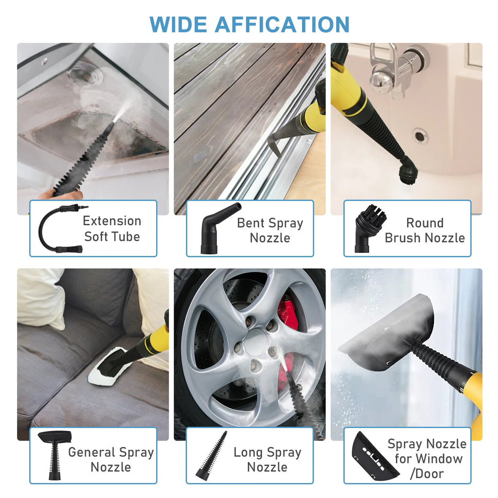 1050 W steam cleaner, ready to use after 1 to 2 minutes of preheating, suitable for the kitchen, bathroom, and sofa,