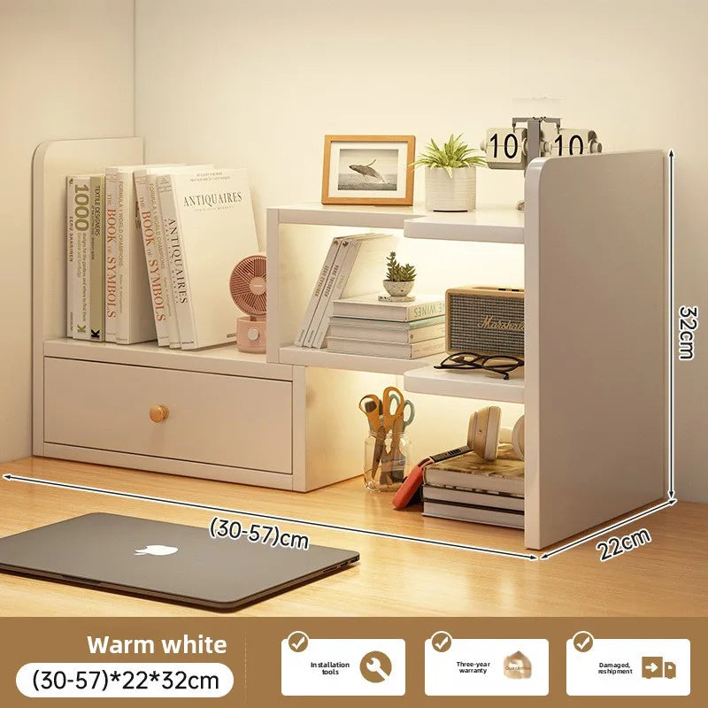 New model Desktop bookshelf shelf bedroom office table small multi-layer shelf living room desk storage simple bookcase