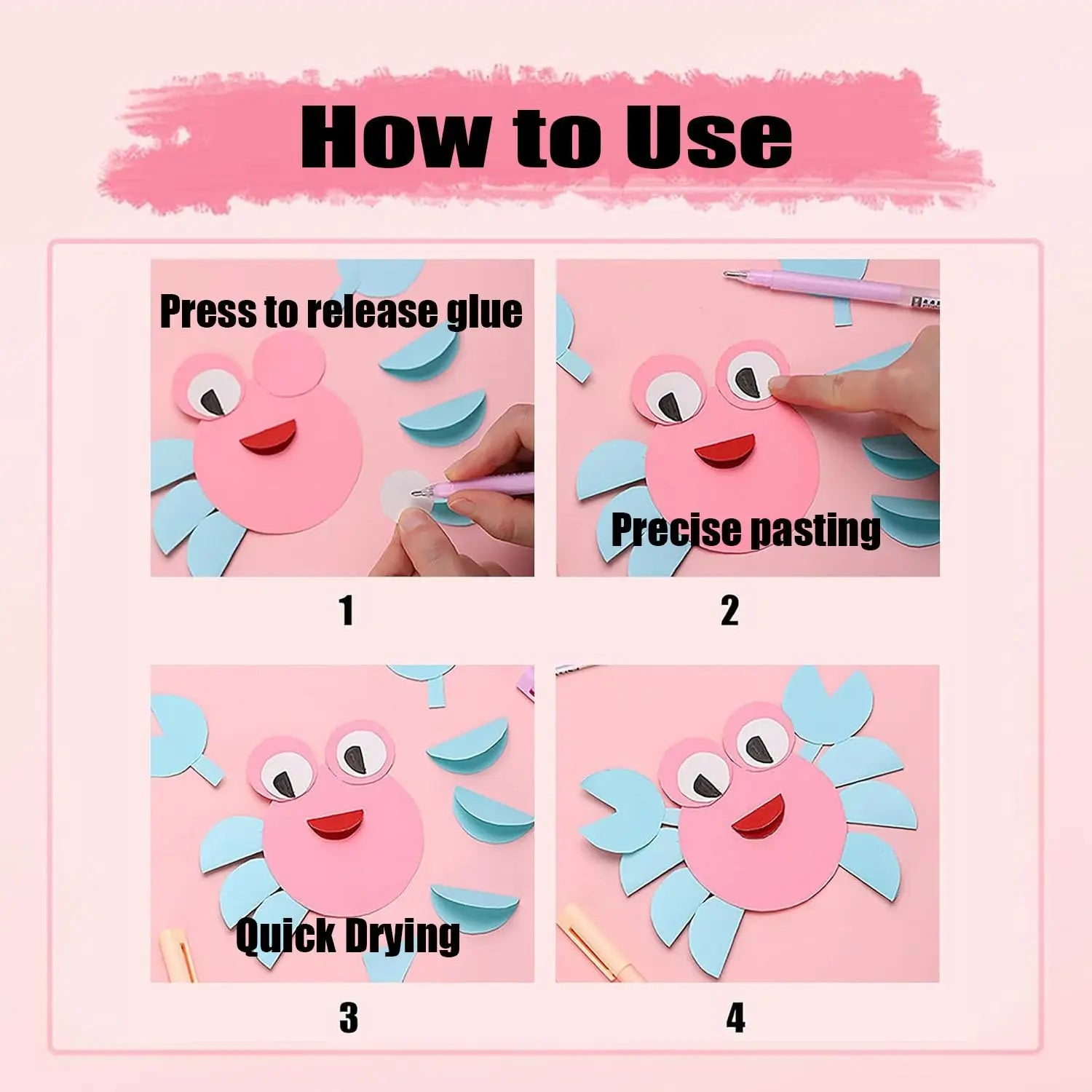12PCS Quick Drying Color Spot Glue Pen,Quick Dry Scrapbook Glue Pen for Crafting,Suitable for Scrapbooking