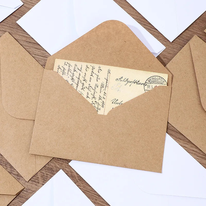 50pcs 19X14cm Envelopes for Wedding Self-adhesive 120g Kraft Paper Invitation Small Business Stationery Supplies Storage Bag