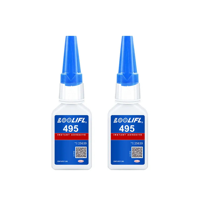 495 super strong glue, transparent and non-yellowing in 5 seconds, waterproof, suitable for metals, ceramics, wood and plastics.