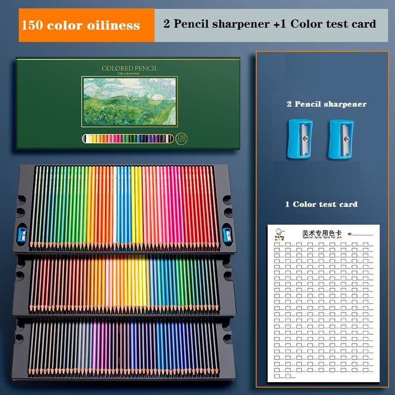 Drawing Colored Pencils Professional Set of 48/72/120/150/200, Water soluble/Oilbase Art Supplies for Coloring Blending Layering