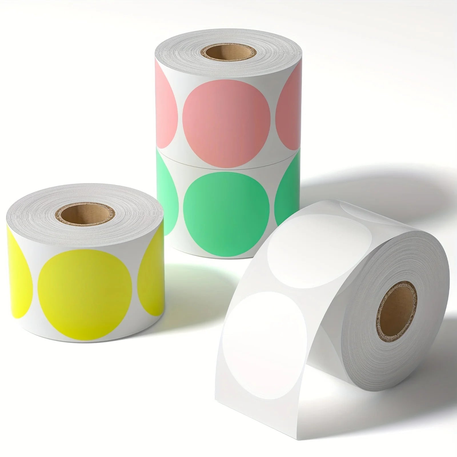 Thermal Sticker Labels, 5.08cm Thermal Stickers, Color Multi-Purpose Round Direct Thermal Labels for Name Tag, Small Business