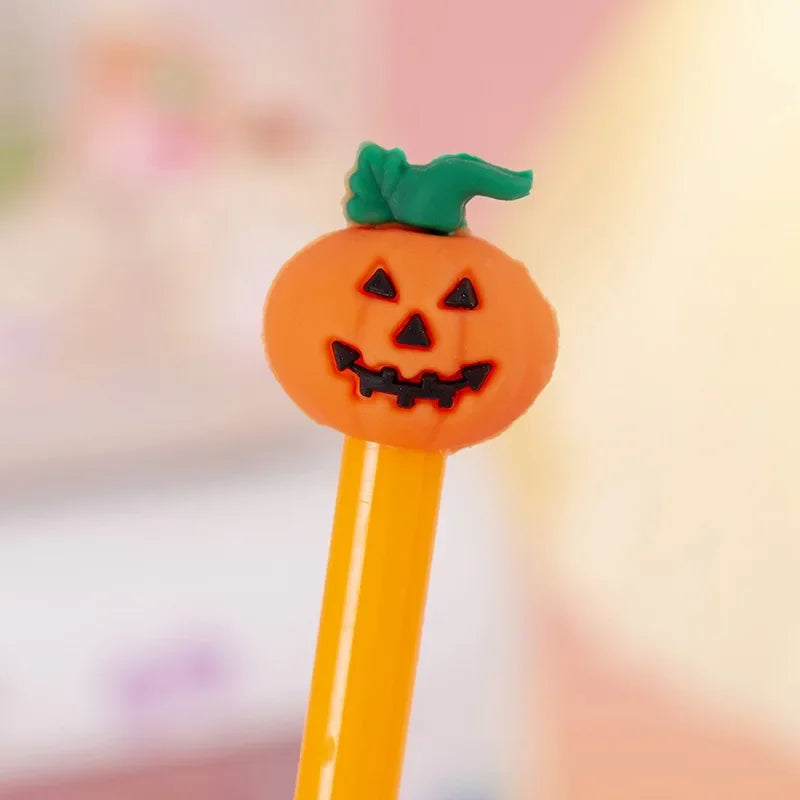 1-6-36 Pieces Stationery Cute Cartoon Halloween Pumpkin Cushaw Gel Pen Creative
