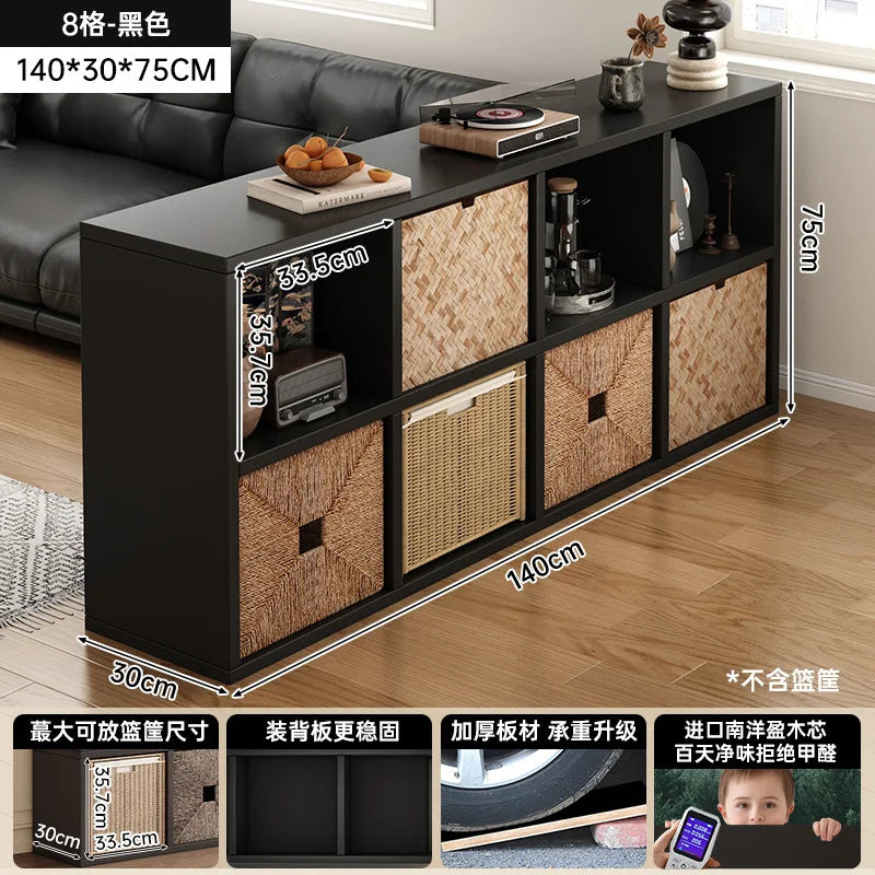 Kalek lattice cabinet free combination bookshelf floor shelf household living room wall low cabinet bookcase eight cabinets