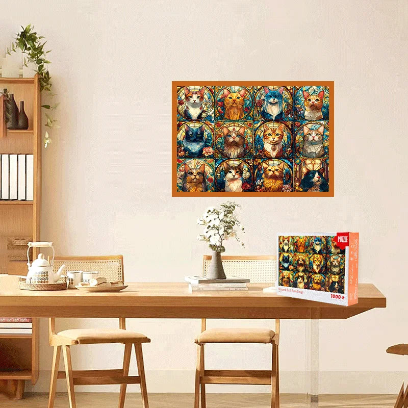 Christmas gifts for adults 1000-Piece Jigsaw Puzzle for Adults - 12 Zodiac Cats Design,Large 70x50 cm (27.5x19.7 Inches)