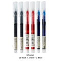 3/6/10Pcs Exam Signature Gel Pen 0.5mm Black Blue Ink School Office Student Ballpoint Straight Pens Writing Stationery School