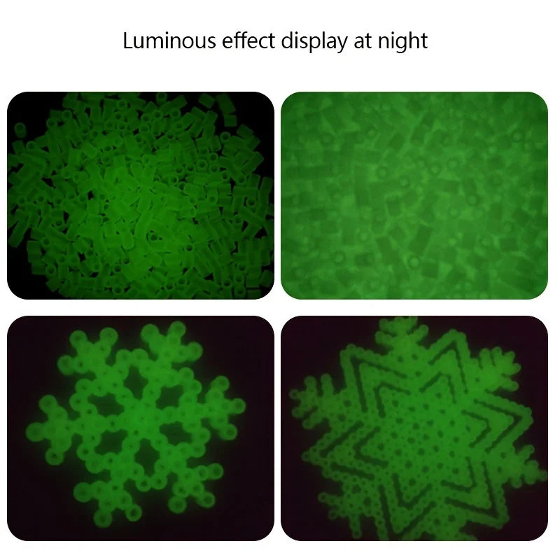 Glow-in-the-Dark Fuse Beads - 500pcs, White Colors, 5mm Ironing Beads for DIY Jewelry and Crafts