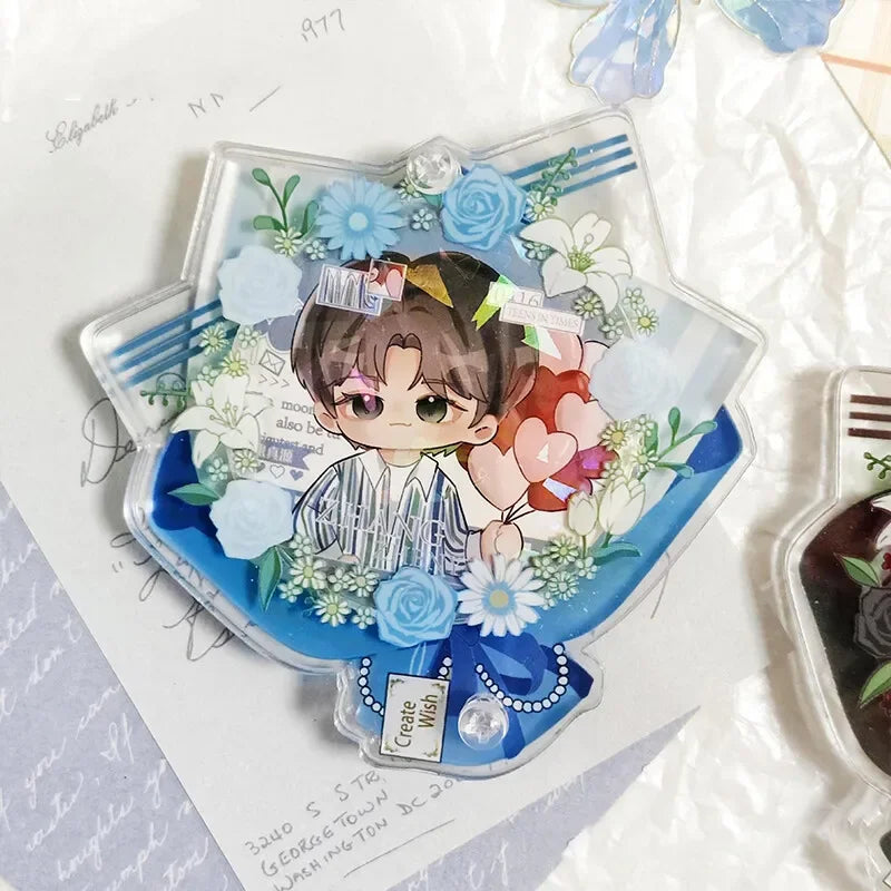 58mm Acrylic Badge Display Card Holders Brick Exquisite Anime Badge Storage Holder ID Badge Holder Boys Girls Card Sleeves