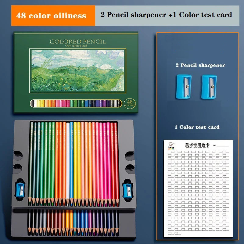 Drawing Colored Pencils Professional Set of 48/72/120/150/200, Water soluble/Oilbase Art Supplies for Coloring Blending Layering