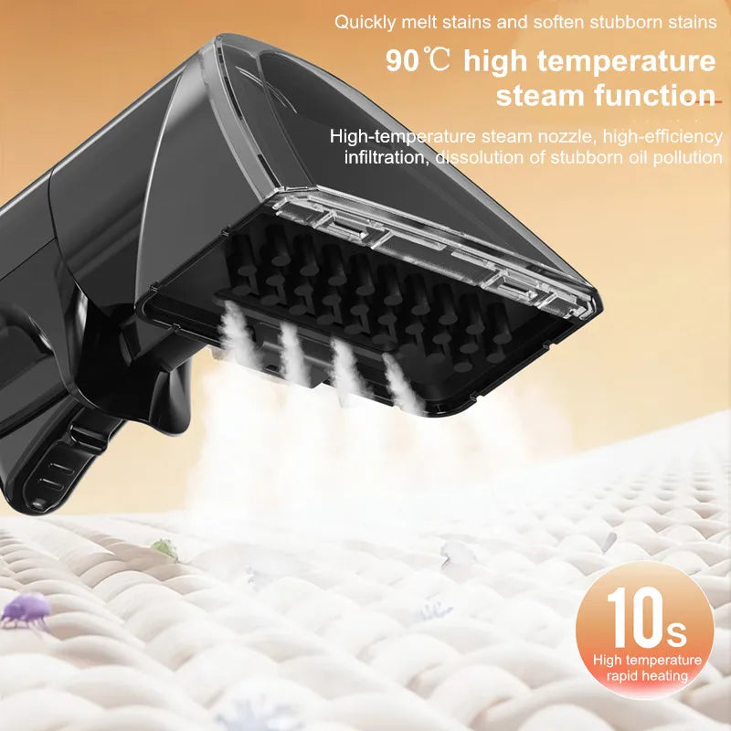 Handheld Fabric Steam Cleaner Multi-Purpose Upholstery Washer for Sofa, Curtain & Mattress 1500W High-Pressure Spray & Suction