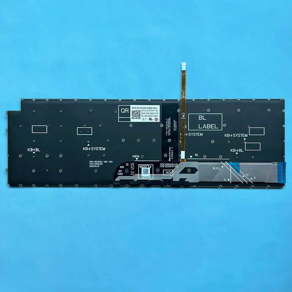 3511 French Backlit Keyboard for Dell  Inspiron 15 3510 3511 5510 5515 5518 7510 7610 Latitude 3520 3530 07H3YF NSK-DEHABW FR