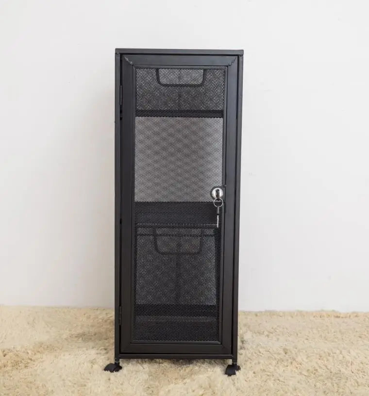 Metal Mesh Security Storage Cabinet Office with Lock File Cabine Home Bedroom Storage Organizer for Document Office Furniture