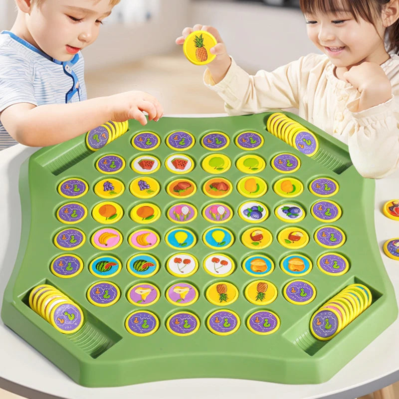 Kids Battle Chess Observation Concentration Training Fun Chess Game Toy Educational Memory Challenge Animal Fruit Flip Chess