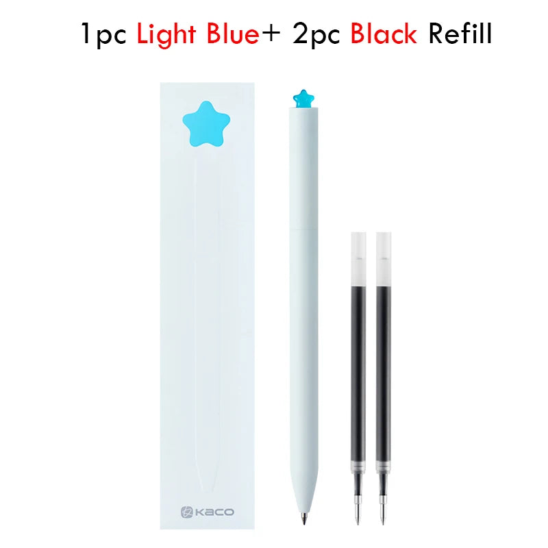 KACO Kawaii Rotate Gel Pen канцелярия 0.5MM Black Ink Fluent Writing Canetas High Capacity Boligrafo School Office Stationery