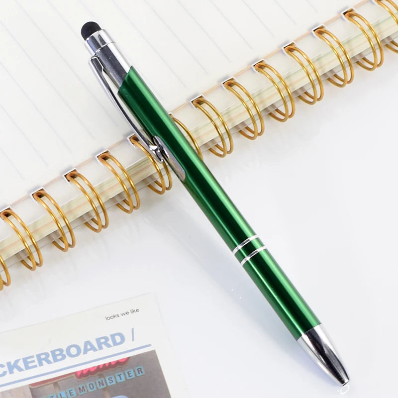 5Pcs Customized Logo Metal Ballpoint Pen Personalized Engraving Name Student Teacher Gift TouchScreen Stationery Office Supplies