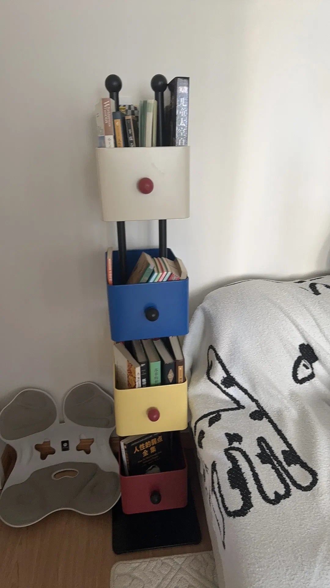Multilayer Iron Storage Bookshelf Square Modular Display Rack Corner Storage Cabinet Invisible Organizer Shelf Home Office