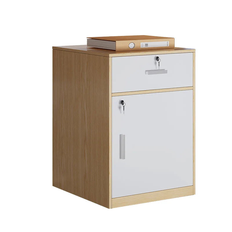 File cabinet with lock Office wooden mobile storage cabinet Drawer cabinet with wheel
