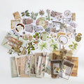 Yoofun 60pcs/pack Multi-Material Sticker Pack Vintage Mushroom Plants butterflies Stickers for Journal Scrapbooking Craft Making