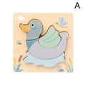 3D Wooden Cartoon Animals Cognitive Puzzles For Kids Children's Wooden Puzzles Toys Colors Shapes Baby Educational Toys Game