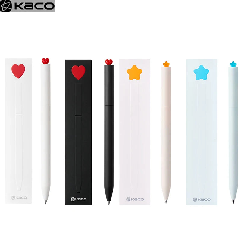 KACO Kawaii Rotate Gel Pen канцелярия 0.5MM Black Ink Fluent Writing Canetas High Capacity Boligrafo School Office Stationery