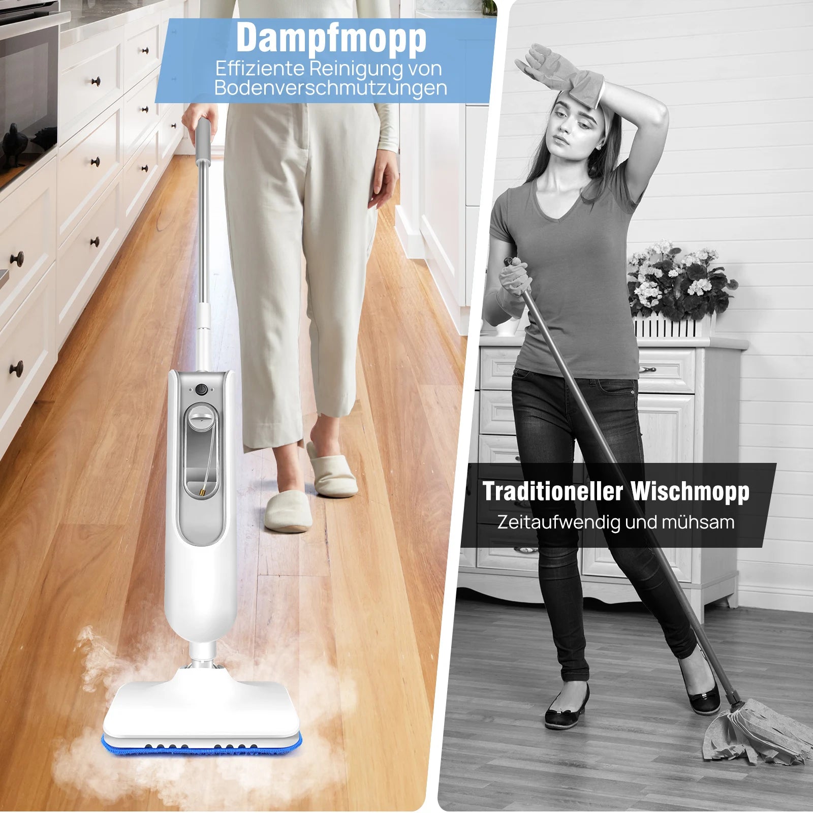 1500 W high temperature steam mop tiles and hardwood floor cleaner removes dust slime and stubborn stains