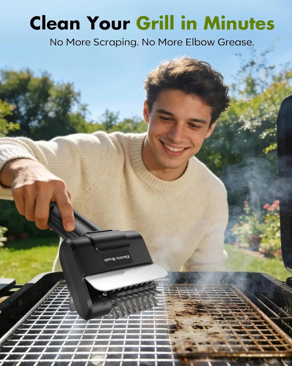 Electric Stainless Steel BBQ Brush Rechargeable Wireless Cleaning Brush Outdoor Cleaning Brush Grill Brush