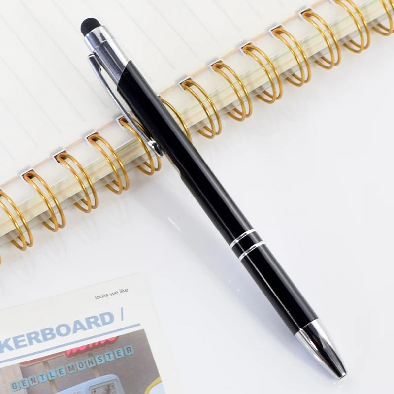 5Pcs Customized Logo Metal Ballpoint Pen Personalized Engraving Name Student Teacher Gift TouchScreen Stationery Office Supplies