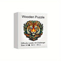 Tiger Wooden Jigsaw Puzzle, Uniquely Irregular Animal Shaped Wooden Stress Relief Toy