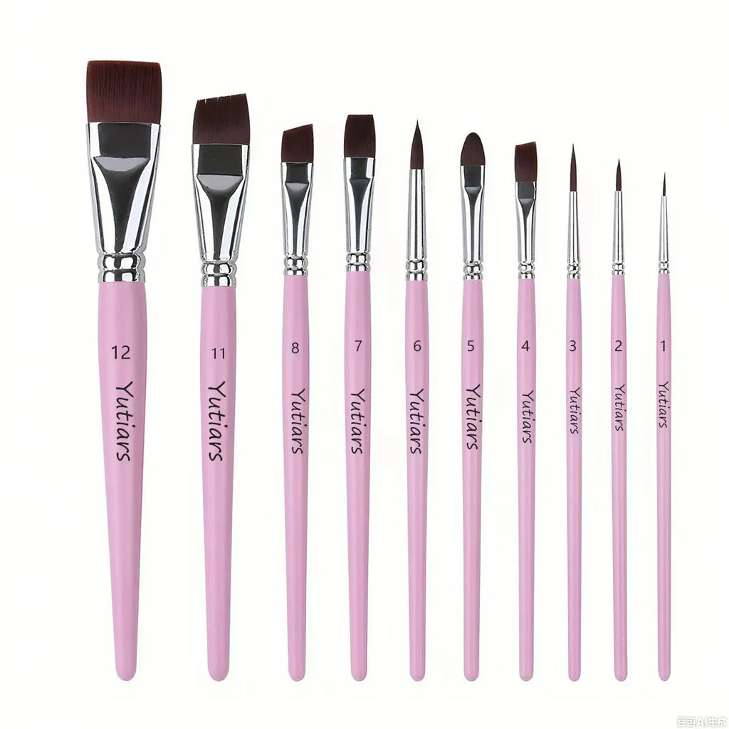 10PCS Face Paint Brush Set Professional Quality Brush For Face Painting Watercolor Acrylic Oil Painting Nail Art