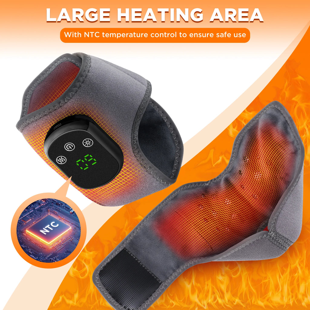 Electric Foot Massager Vibration Relaxation Ankle Massager Warm Hot Compress Ankle Brace Joint Sprain Support Ankle Protection