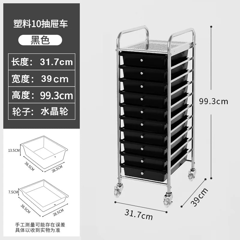 Household storage cabinets Multi-layer drawer lockers Cosmetics shelves Sundries Living room removable storage cart