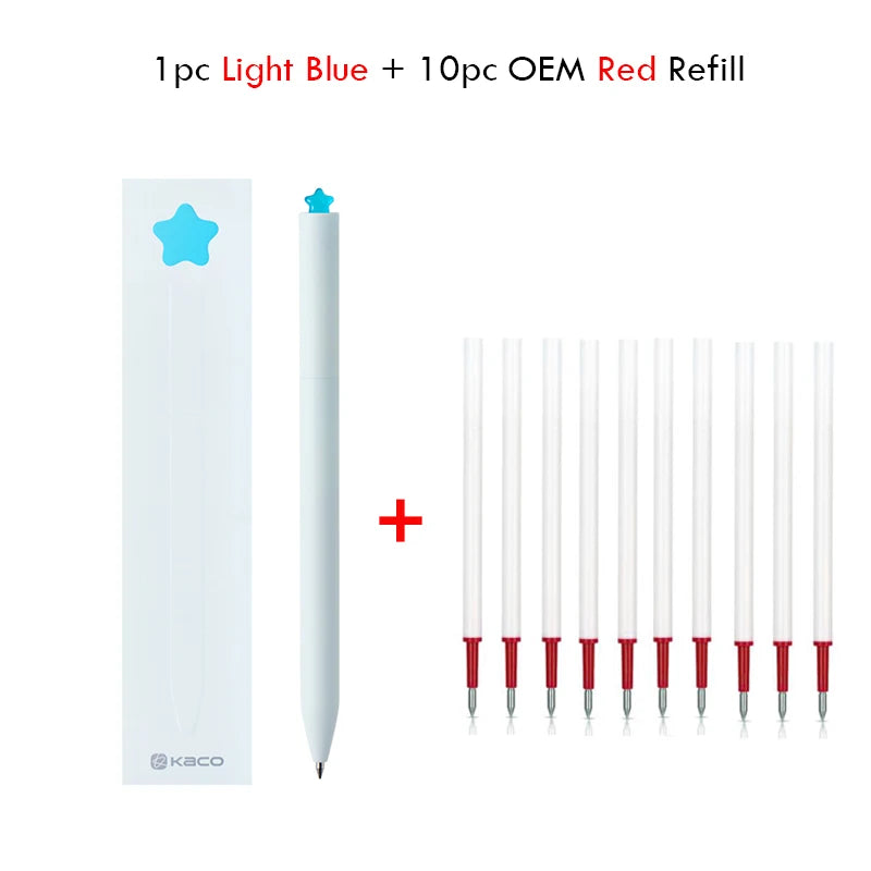 KACO Kawaii Rotate Gel Pen канцелярия 0.5MM Black Ink Fluent Writing Canetas High Capacity Boligrafo School Office Stationery