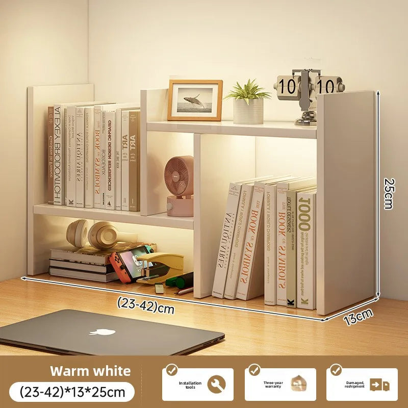 Firm Desktop bookshelf shelf bedroom office table small multi-layer shelf living room desk storage simple bookcase
