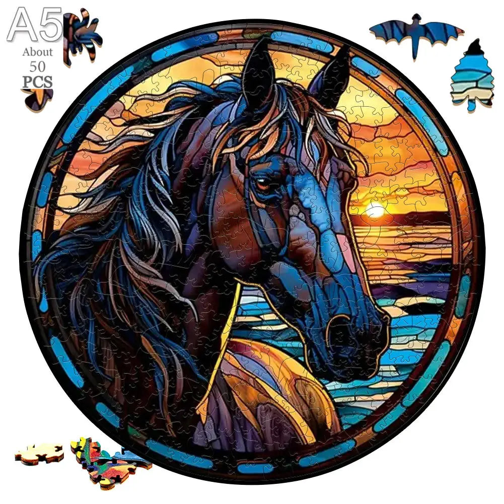 Beautiful Train Dog Wooden Puzzle Animal Puzzle Wood  Intelligent Jigsaws for Kids Adult Holiday Gifts DIY Toys