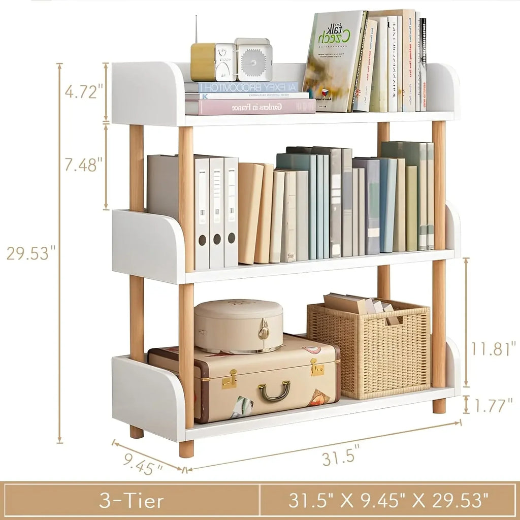 Wayifair Home Furniture Store Modern Display Bookshelf with Top Edge and Solid Wood Frame for Home and Office, Storage Cabinet