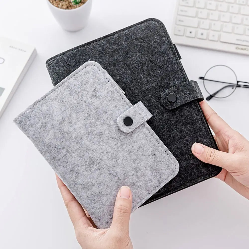 A5 A6 New Office Supplies Stationery Travel Diary Portable Diary Felt Notebook Felt Shell Ring Binder