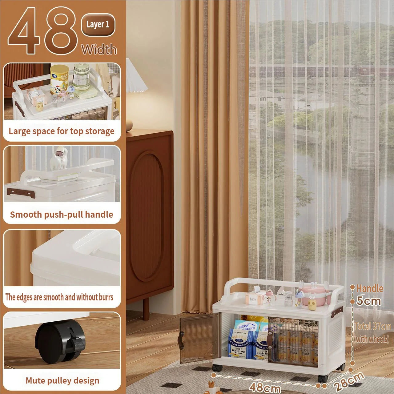 Foldable Home Storage Cabinet for Bathroom And Kitchen Multi-layer Floor-standing Shelf Desktop Organizer for Living Room Gap