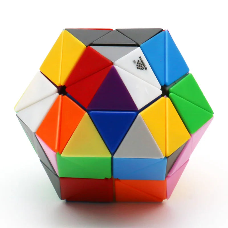 WitEden Rainbow Plus Cube 2x2x2 Twisty Puzzle Stickerless Black Original Plastic Ice Orange Collection Magic Toy Brain Teaser