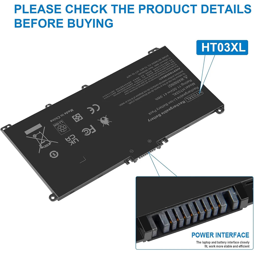 HT03XL L11119-855 Laptop Battery Replacement for HP Pavilion 14 15 17 15-CS 15-DA 15-DB 15-DW Series 15-CS0053CL 15-DW0033NR