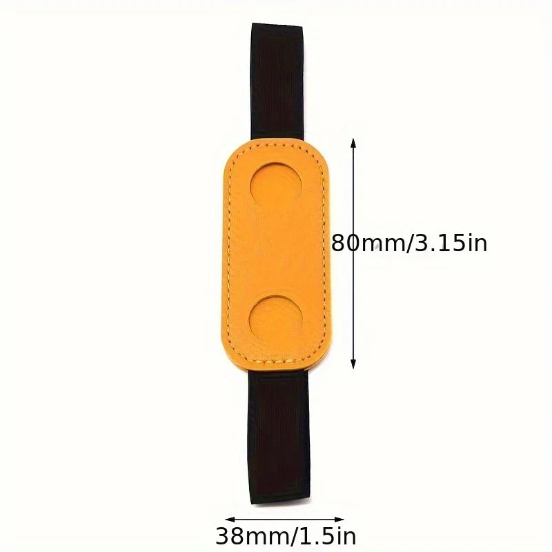 1pc PU Leather Pen Holder with Elastic Band Creative Notebook Pen Protector Sleeve Pen Clip for Office School Supplies