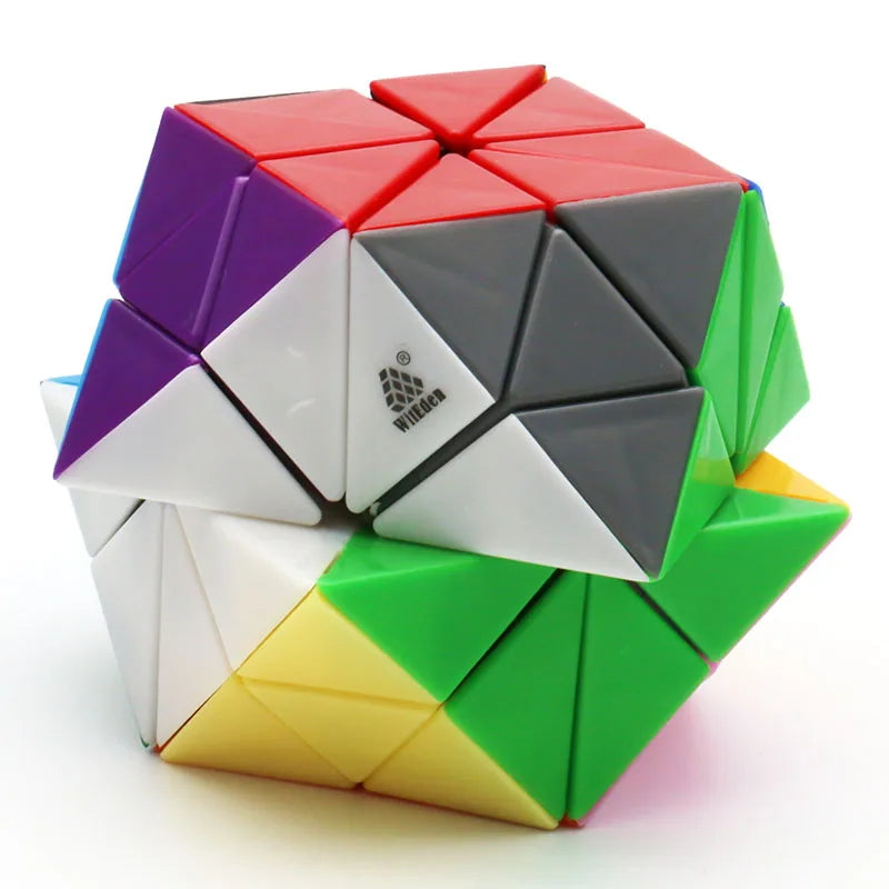 WitEden Rainbow Plus Cube 2x2x2 Twisty Puzzle Stickerless Black Original Plastic Ice Orange Collection Magic Toy Brain Teaser
