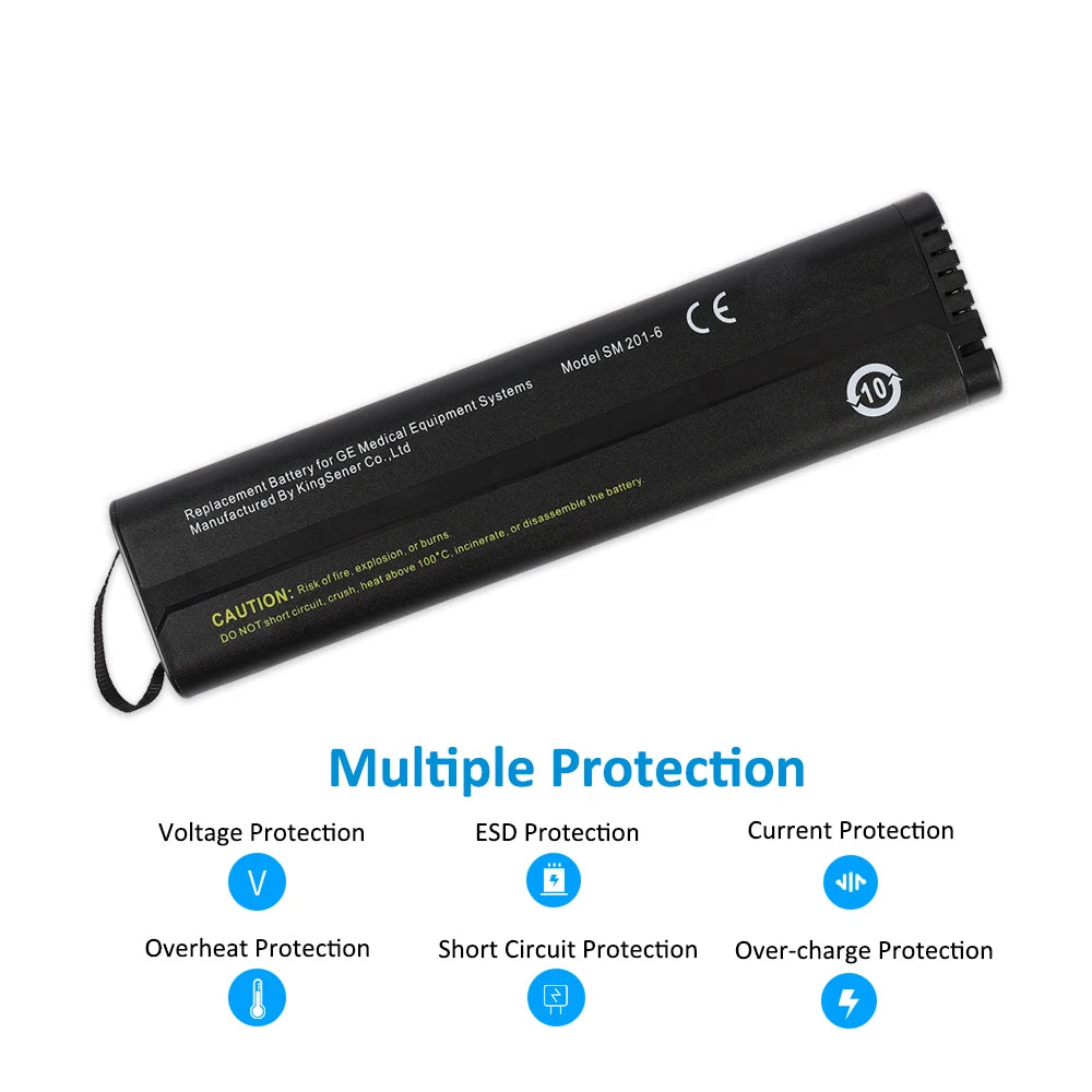 KingSener SM201-6 Replacement Li-ion Battery For GE DASH 3000 4000 5000 B20 B30 B40 B20I B30I B40I SM 201-6 11.1V 39WH