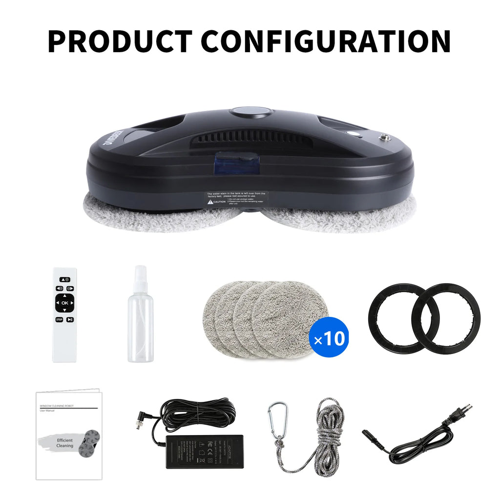 DIVEDEER YTK334 Window Cleaning Robot Water Spray Ultrathin Window Robot Vacuum Cleaner